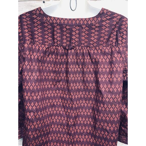 Duluth Trading Co Womens L Blouse 4 Pockets 3/4 Slv Maroon Rust Full Button EUC - Picture 13 of 14